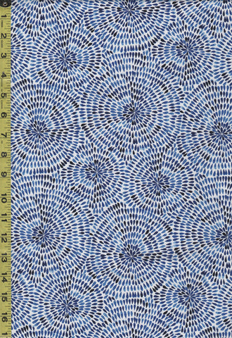 *Tropical - By the Sea - Radiating Droplets - 05170-WB - White - ON SALE - $5.00 By the Yard - Last 3/4 Yard