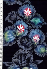 1007 - Yukata Fabric - Tiny Dotted Orchids - Traditional 14" wide - Indigo