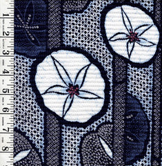 1009 - Yukata Fabric - Shibori Konoko Sand Dollars - Textured - Traditional 14" wide - Indigo
