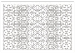 Sashiko Placemat Sampler - L-2009 - Hanazashi Combined - Dark Navy