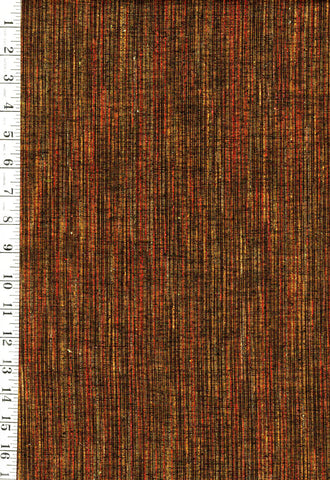 1028 - Japanese Silk - Silk Blend - Tsumugi Iridescent Miniscule Stripes - Brown, Copper, Gold