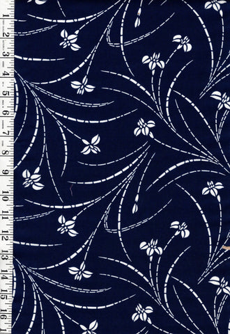 1035 - Yukata Fabric - Small Japanese Iris with Long Stems - Traditional 14