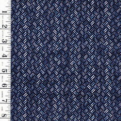 1036 - Yukata Fabric - Small Basketweave - Traditional 14" wide - Indigo - By the Half Yard