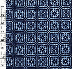 1037- Yukata Fabric - Geometric Squares - Traditional 14" wide - Indigo - By the Half Yard