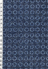 1037- Yukata Fabric - Geometric Squares - Traditional 14" wide - Indigo - By the Half Yard