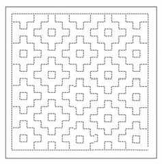 Sashiko Pre-printed Sampler (Olympus) - # 1039  Kakino-hana (Persimmon Flower) - White