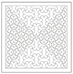 Sashiko Pre-printed Sampler - Olympus - # 2125 Hanmaru-Tsunagi - Navy