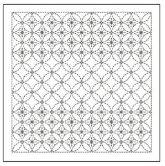 Sashiko Pre-printed Sampler - Olympus - # 2136 Shippou-Tsunagi (Seven Treasures) - Navy