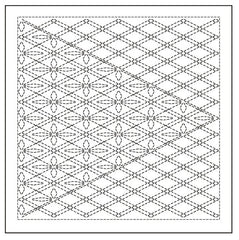 Sashiko Pre-printed Sampler - Olympus - # 2137 Tasuki - Navy