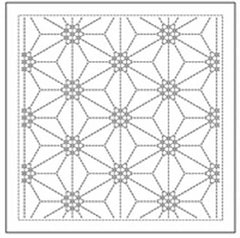 Sashiko Pre-printed Sampler - Olympus - # 2138 Rokkaku-kamon - Navy