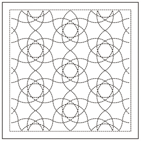 NEW - Sashiko Pre-printed Sampler (Olympus) - # 1139 Onoe-gasane - White