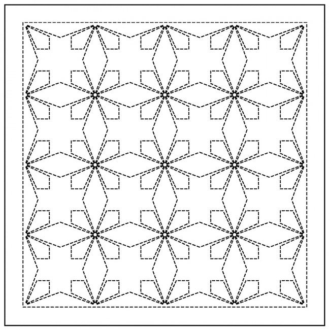 NEW - Sashiko Pre-printed Sampler (Olympus) - # 1140 Tessen - White