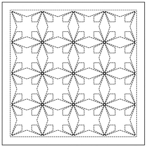 NEW - Sashiko Pre-printed Sampler (Olympus) - # 1140 Tessen - White
