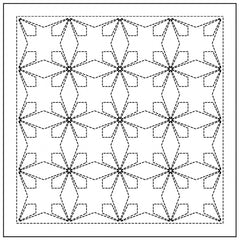 NEW - Sashiko Pre-printed Sampler (Olympus) - # 1140 Tessen - White