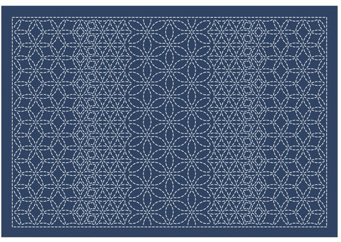 Sashiko Placemat Sampler - L-2009 - Hanazashi Combined - Dark Navy