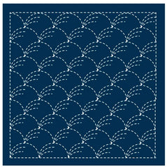 Sashiko Pre-printed Sampler - Olympus - # 201 Nowaki (Pampas Grass) - Navy