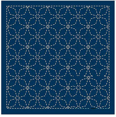 Sashiko Pre-printed Sampler - Olympus - # 202 Kaku-shippo - Navy