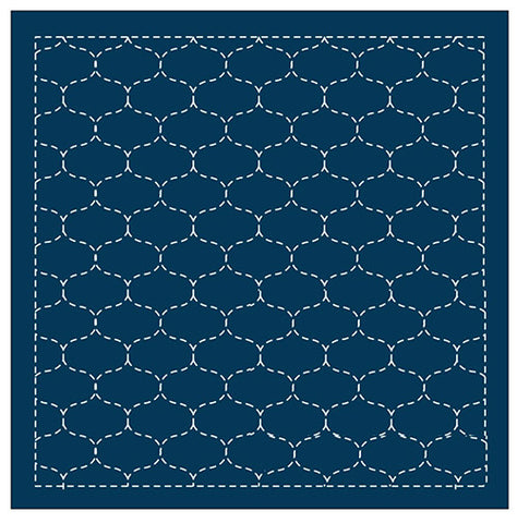 Sashiko Pre-printed Sampler - Olympus - # 205 Hoshi-ami (Fish Nets) - Navy