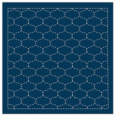 Sashiko Pre-printed Sampler (Olympus) - # 205 Hoshi-ami (Fish Nets) - Navy