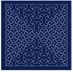 Sashiko Pre-printed Sampler - Olympus - # 2125 Hanmaru-Tsunagi - Navy