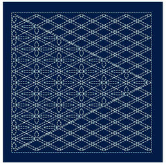 Sashiko Pre-printed Sampler - Olympus - # 2137 Tasuki - Navy