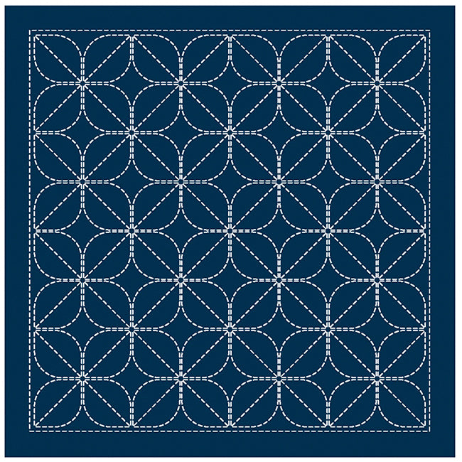 NEW - Sashiko Pre-printed Sampler (Olympus) - # 2141 Kamon - Navy