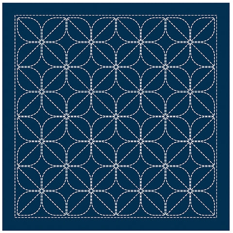 NEW - Sashiko Pre-printed Sampler (Olympus) - # 2141 Kamon - Navy