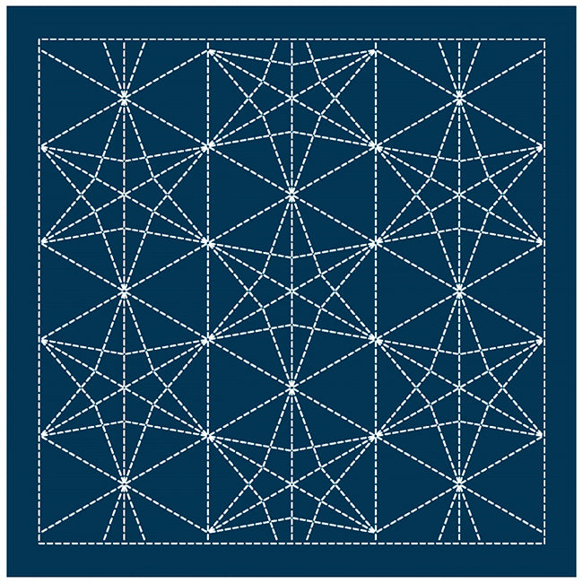 NEW - Sashiko Pre-printed Sampler (Olympus) - # 2142 Kasane-rindou - Navy