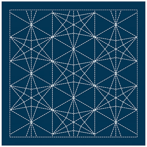 NEW - Sashiko Pre-printed Sampler (Olympus) - # 2142 Kasane-rindou - Navy