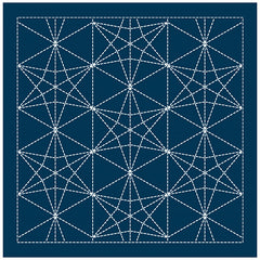 NEW - Sashiko Pre-printed Sampler (Olympus) - # 2142 Kasane-rindou - Navy