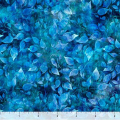 *Tropical - Valencia - Small Compact Leaves - 29038-B - Blue - By the Half Yard