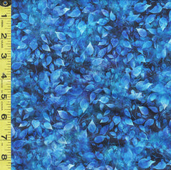 *Tropical - Valencia - Small Compact Leaves - 29038-B - Blue - By the Half Yard