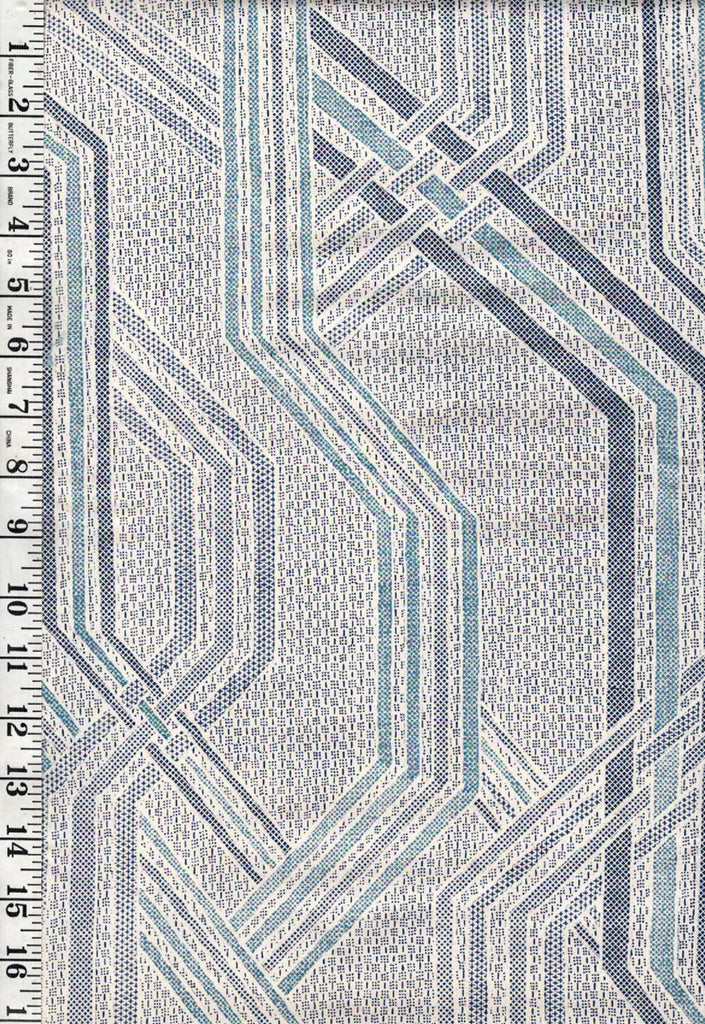 304 - Japanese Silk - Silk Blend - Abstract Geometric - Tiny Dashes - Blue