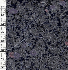 309 - Silk - Silk Blend - Compact Leafy Branches - Navy