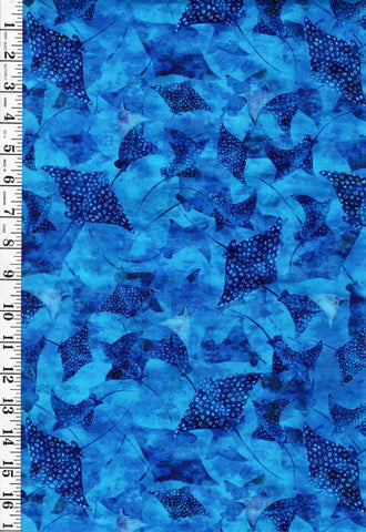 *Tropical - In the Beginning - CALYPSO III - Blue Tonal Stingrays - 36CAL-1 - BLUE - By the Half Yard (Copy) (Copy)