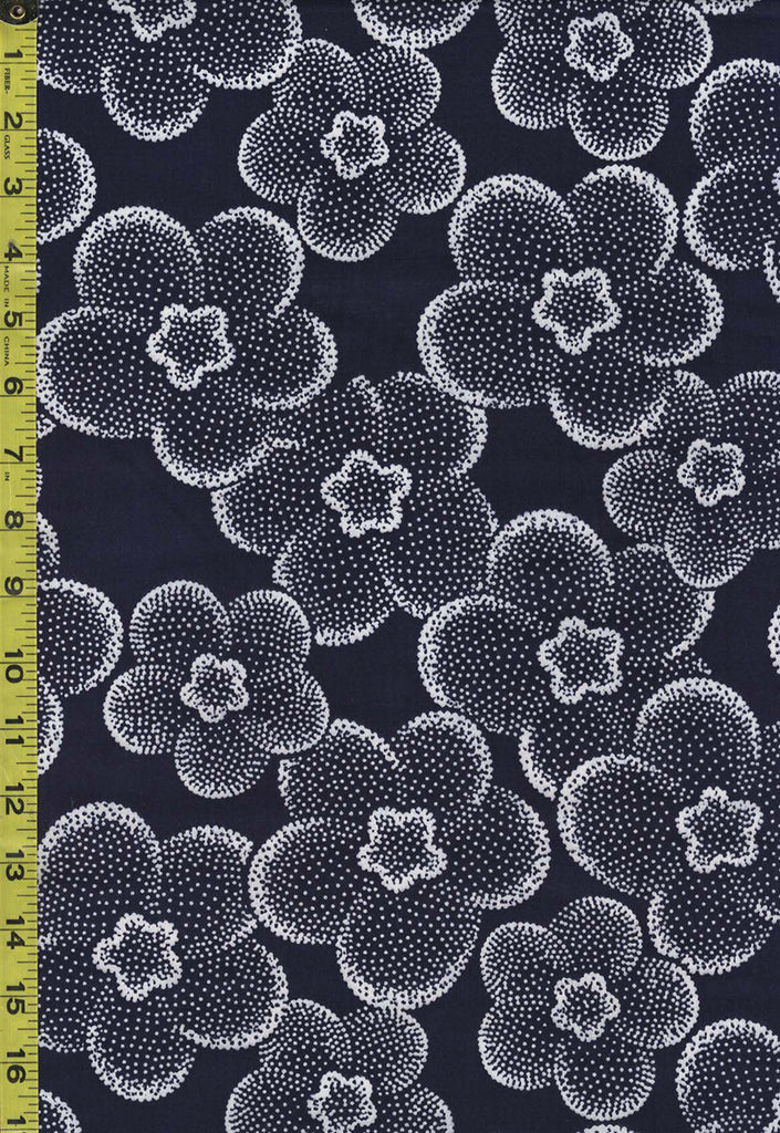 Yukata Fabric - 878 - Dotted Plum Blossoms - Indigo