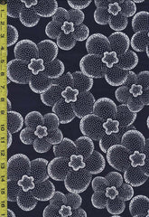 Yukata Fabric - 878 - Dotted Plum Blossoms - Indigo