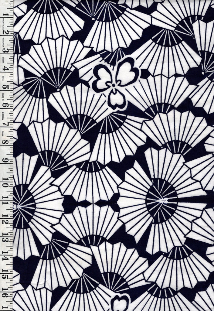 Yukata Fabric - 890 - Fanfare - Indigo & White