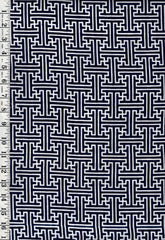 Yukata Fabric - 893 - Saya-gata (Key Maze) - Dark Navy-Indigo