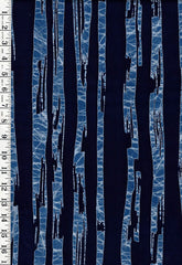 0921 - Yukata Fabric - Blue Streamers - Indigo - By the Half Yard