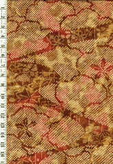 305 - Japanese Silk - Silk Blend - Sand Dollars & Clouds - Faux Shibori - Brown, Pink