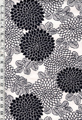 Yukata Fabric - 906 - Stylized Mums - Indigo & White