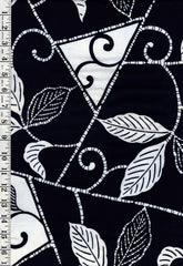Yukata Fabric - 909 - Leafy Geometrics - Indigo