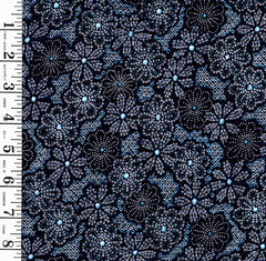 Yukata Fabric - 942 - Compact Small Floral Shibori - Indigo