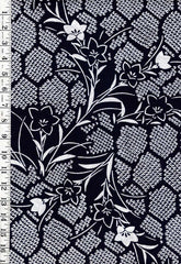 0975 - Yukata Fabric - Shibori Motif & Primose - Traditional 14" wide - Indigo