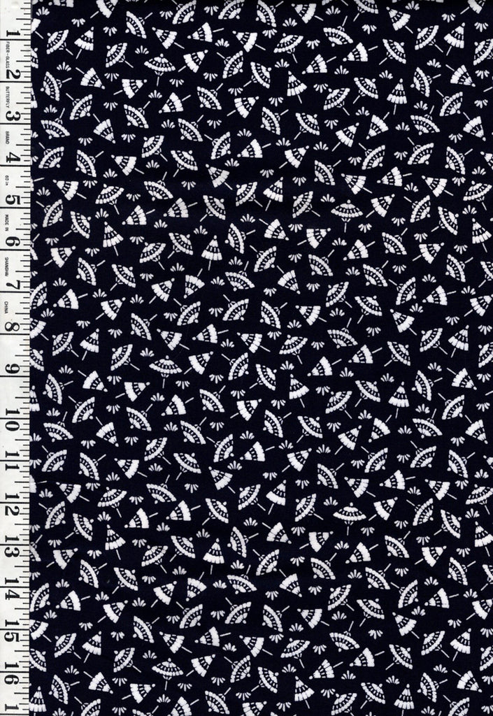 Yukata Fabric - 888 - Mini Floating Umbrellas - Indigo