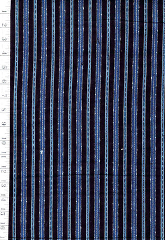 0988 - Vintage Woven Stripe - Japanese cotton fabric - Navy & Dark Indigo