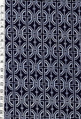 0989 - Yukata Fabric - Interlocking Hexagons - Traditional 14" wide - Indigo