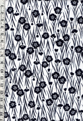 0990 - Yukata Fabric - Long Stem Dandelions - Traditional 14" wide - White