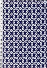 0991 - Yukata Fabric - Interlocking Diamonds - Traditional 14" wide - Dark Navy - By the Half Yard